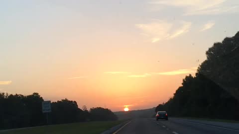 Driving to the sunset