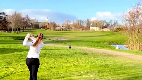 Golf in the coutryside | Yoga your way to a better swing. See description #shorts