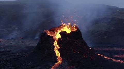 Eruption of a volcano in Iceland - Geldingadalsgos