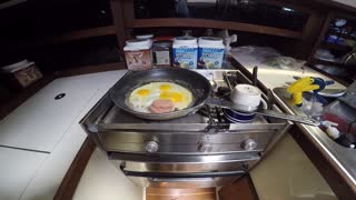 Cooking a gourmet meal on a boat