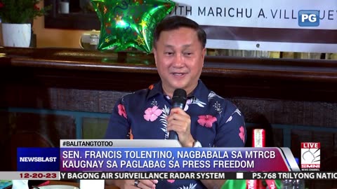 Sen. Francis Tolentino, nagbabala sa MTRCB kaugnay sa paglabag sa press freedom