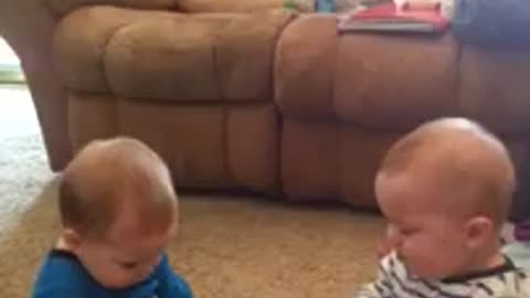 Cute baby fight