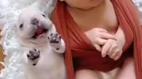 SOO CUTE - PUPPY AND BABY