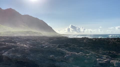 Sea Spray at Ka’ena Point Oahu, Hawaii