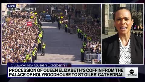 King Charles III leads the processional for the queen into St. Giles’ Cathedral