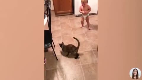 Funniest Baby And Cat Are Best Friends || 5-Minute Fails..