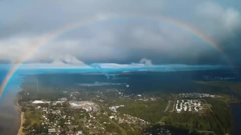 The cameras of the Lakhta Center captured the appearance of a rainbow