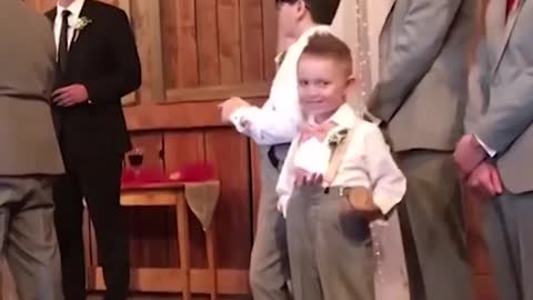 Children bring some humor to a wedding! - The Ring Bearer Fumbles