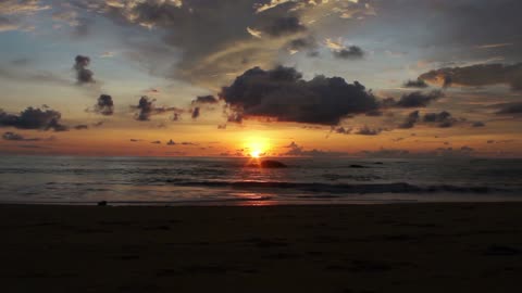 PERFECT SUNSET...Relaxing Video of A Tropical Beach with Blue Sky White Sand and Palm Tree