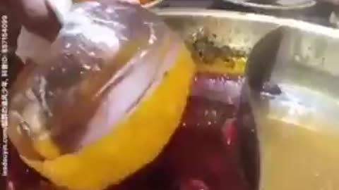 Using ice to remove excess oil