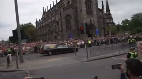 The late Queen’s funeral procession passes through Edinburgh