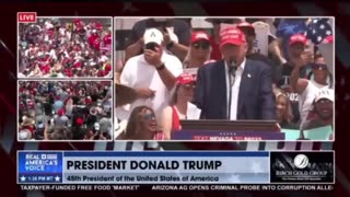 The Crowd sings Happy Birthday to President Trump