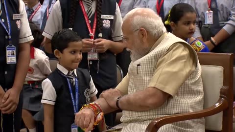 School Students' Enthusiastic Meet & Greet with PM Modi | Raksha Bandhan Celebrations