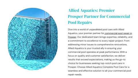 Allied Aquatics: Premier Prosper Partner for Commercial Pool Repairs