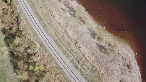 Free 4K video from drone. Summer. Lake. mountains.