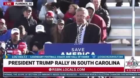 Legendary Coach Lou Holtz Explains Why He Stands with President Trump at South Carolina Rally