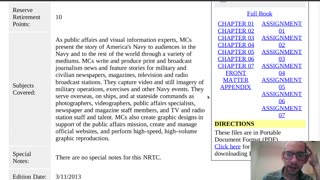 Summary of NAVEDTRA 15011A - Mass Communication Specialist (MC) Advanced