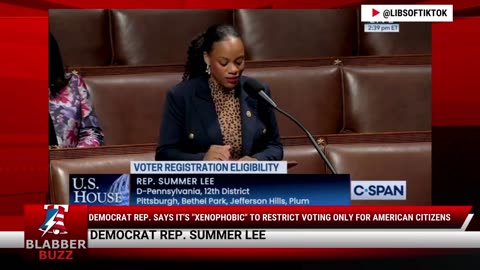 Democrat Rep. Says It's "Xenophobic" To Restrict Voting Only For American Citizens