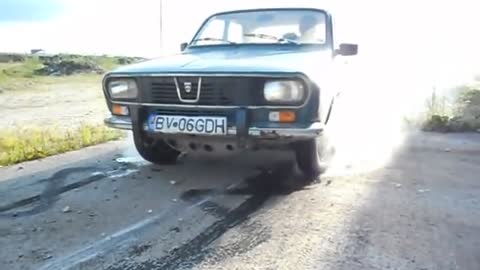 Burnout with a 45-year-old Romanian car