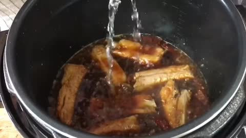 Add Ribs And Some Water To Cook