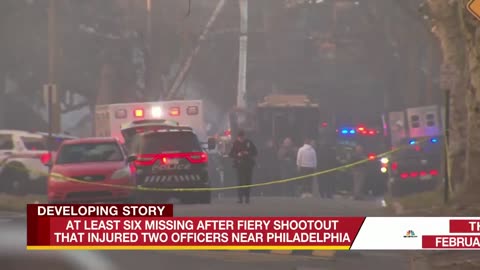 At least 6 missing after fiery shootout near Philadelphia