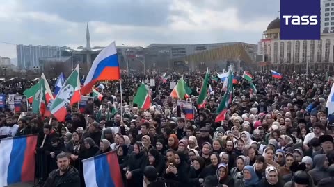 Marcha multitudinaria con motivo de las próximas elecciones presidenciales rusas.