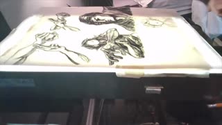 1 Minute time lapse charcoal art for page 73 (part a)