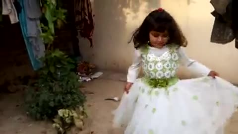 Another video of beautiful baby with frock wearing