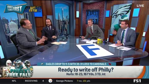 FIRST THINGS FIRST Nick Wright reacts Eagles drop to 11-5 with 35-31 loss to Cardinals