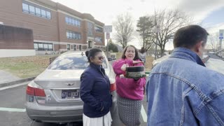 Pastor giving Christmas gifts