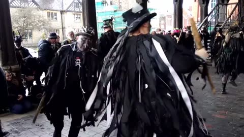 Beltane Border Morris dance Haccombe at the dark gathering 2018