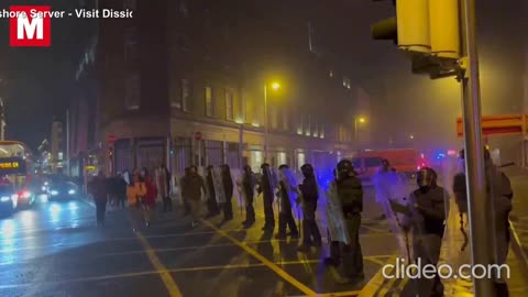 Riot Police Footage in Dublin Ireland Riots