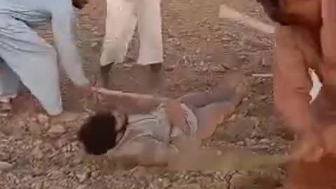 Rich man beating a poor man in punjab