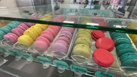 The delicious macarons at our favorite cupcake shop