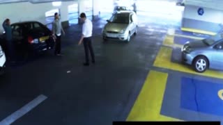 Car Parking Garage Fight Ends in Knock Out