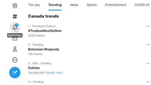 WOW Twitter caught in real time suppressing #TrudeauMustGo hashtag, Twitter algorithm making twitter employees look like fools. #twitterfrauds trending number 1 with 3100 tweets and trending number 2 with 24000 tweets