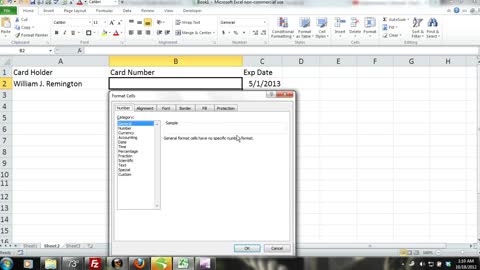 How to Enter Large Numbers/Credit Card Numbers Into Microsoft Excel Tutorial