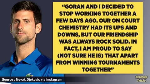 Djokovic Splits with Coach Goran Ivanisevic | Tennis News