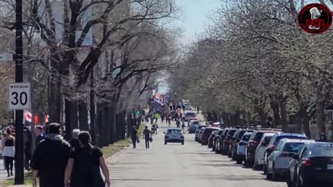 Freedom fighters protest in Montreal.