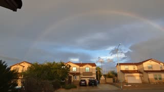 Stormy RAINBOW 9-2-23 Looking east around 7 pm