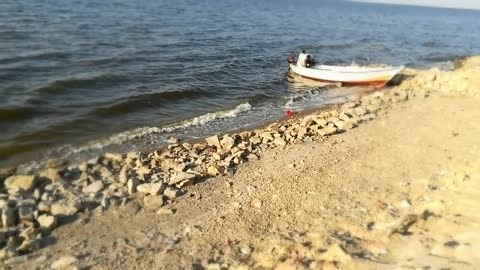 Old Boat Standing In Qarun Lake Since 100 Years