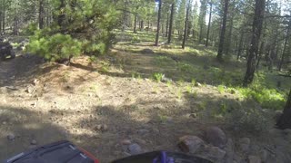 Riding the quads on a rocky trail in Tahoe National Forest.