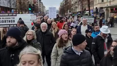 SWEDEN (STOCKHOLM) PROTESTING AGAINST VACCINE PASSPORT!