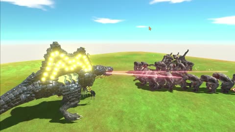 NEW GOLD DEMON SPINOSAURUS vs HAMID-T ARMY SHINCHAN and CHOP in ANIMAL REVOLT BATTLE SIMULATOR Hindi