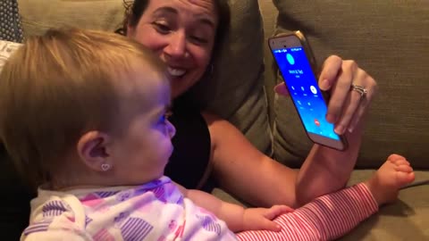 One-year-old has adorable conversation on the phone with grandma