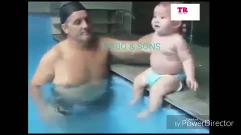 little baby swimming