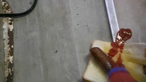 Sausage sandwich with SAUCE!