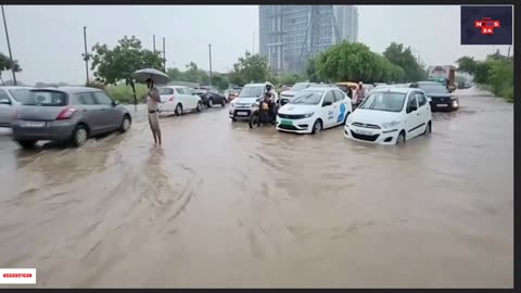 Indian capital’s satellite city flooded at start of monsoon season