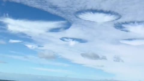 Strange Punch Hole Clouds Filmed In Florida
