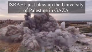 University of Palestine Gaza blown up